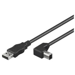 High-Speed MicroConnect USB 2.0 A-B 0.5m M-M Cable - Durable, Reliable, Efficient (USBAB05ANGLED)